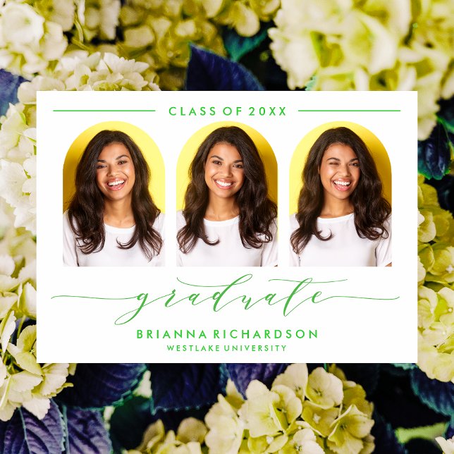 SIMPLE MODERNE ARCH SCRIPT GRADUCATION INVITATION (Créateur téléchargé)