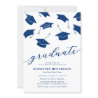 Simple moderne Blue Graduation Party Invitations