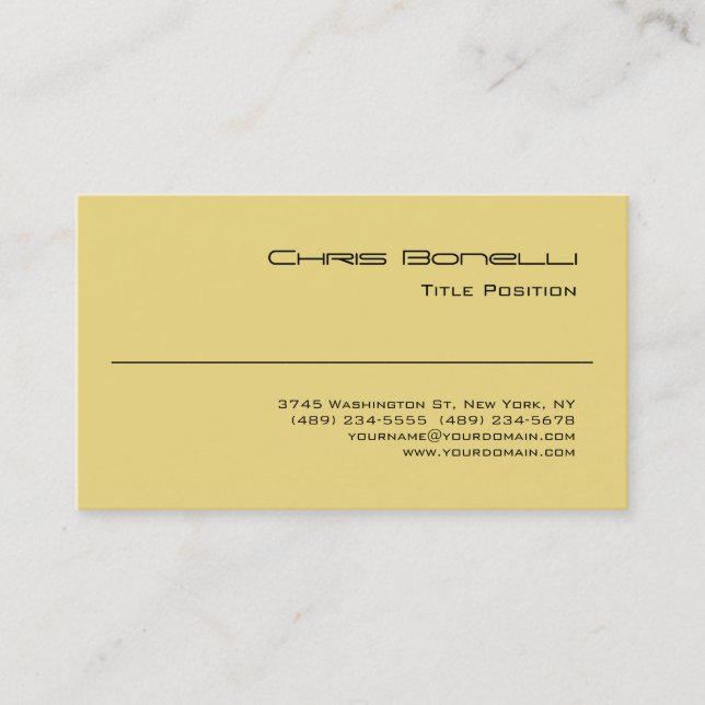 Simple Moderne Buff Beige Charmant Carte de visite (Devant)