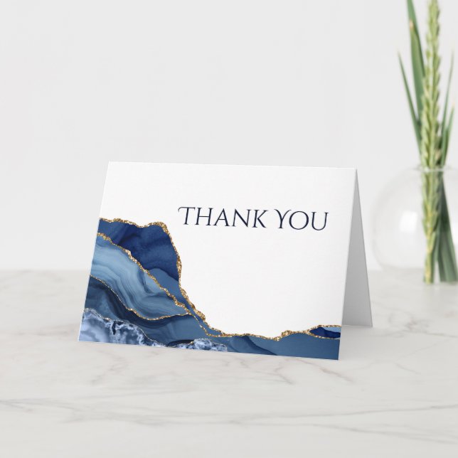 Simple moderne Carte de remerciements d'âge bleu e (Devant)
