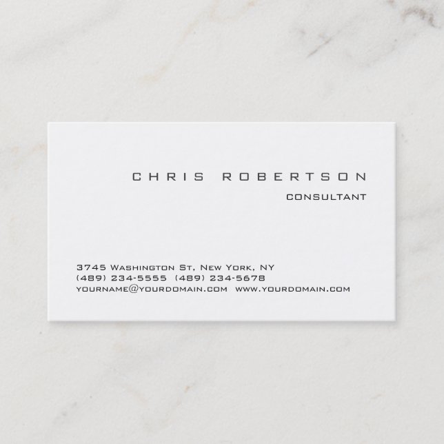 Simple moderne Carte de visite noir blanc clair (Devant)