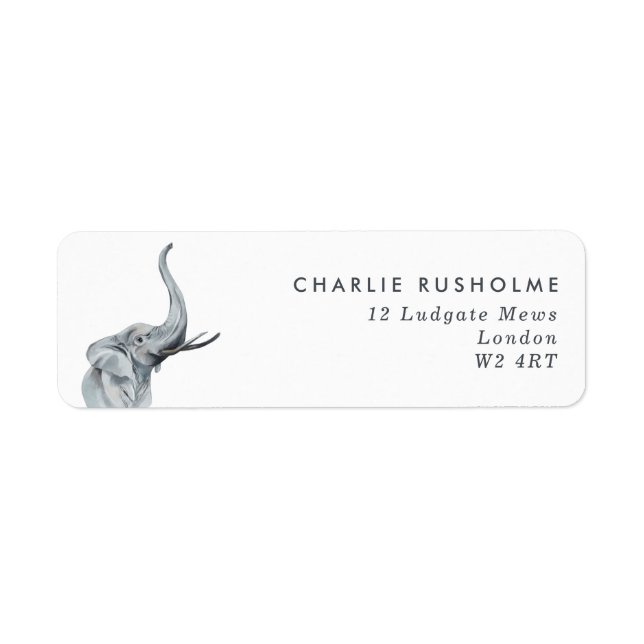 Simple Moderne Elephant Adresse de retour personna (Devant)