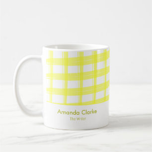 Simple moderne en treillis jaune Design café Mug