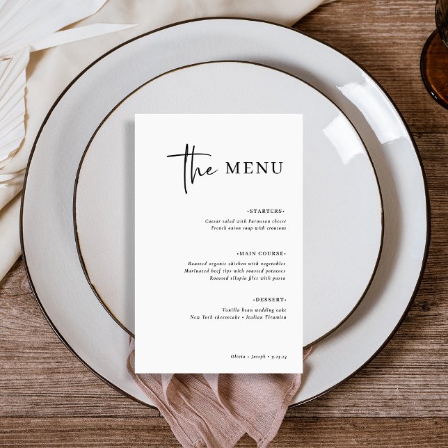 Simple, moderne et minimaliste | Menu Mariage (Créateur téléchargé)