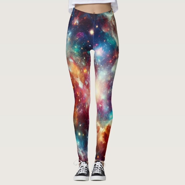 Simple moderne : Galaxy Space Rock Cool Leggings (Devant)