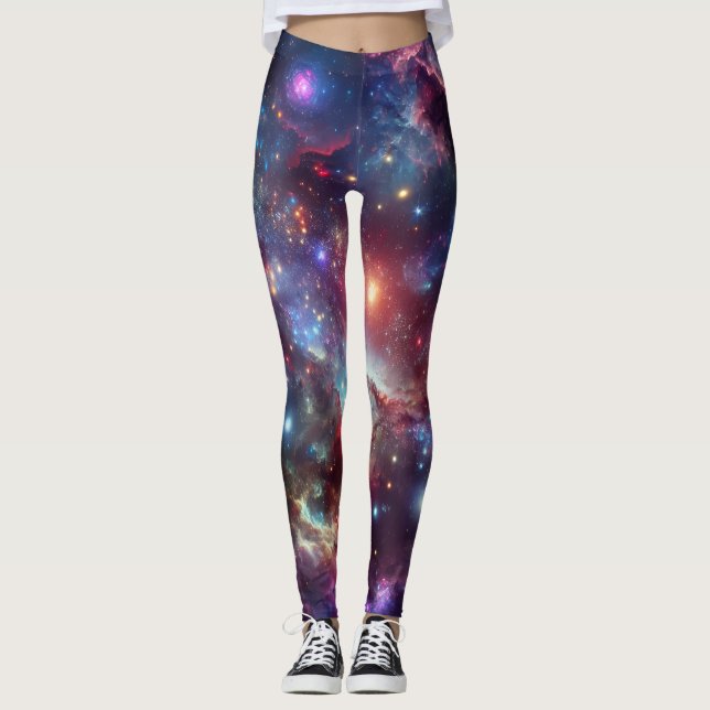 Simple moderne : Galaxy Space Rock Cool Leggings (Devant)