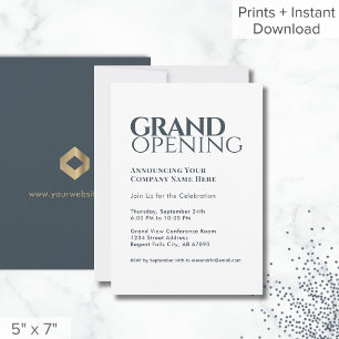 Simple moderne Grand Ouverture Invitation Gris