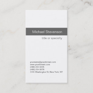 Simple moderne gris blanc Consultant Carte de visi