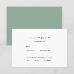 Simple Moderne Invitation de Réponse de Mariage Ve