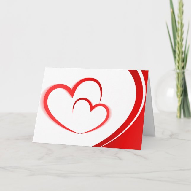 Simple moderne Je t'aime Coeurs Carte de vacances (Devant)
