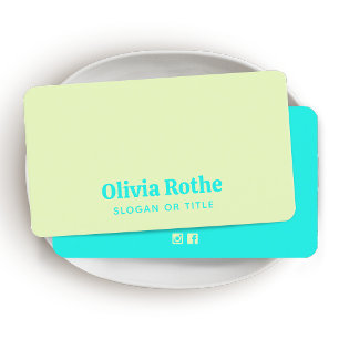 Simple moderne Lime Green Carte de visite Turquois