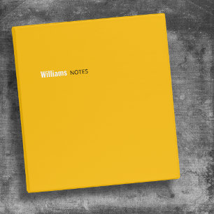 Simple moderne minimaliste Classeur jaune pour not