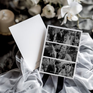 Simple Moderne Minimaliste Mariage 3 Photos Merci