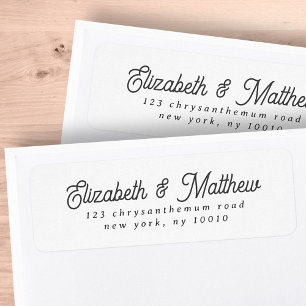 Simple moderne Minimaliste Mariage Adresse de reto