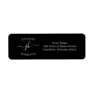 Simple Moderne Monogramme Adresse de retour