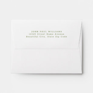 Simple Moderne Moss Green Nom Adresse Enveloppe