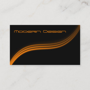 Simple moderne Noir, Orange Swoosh - Carte de visi