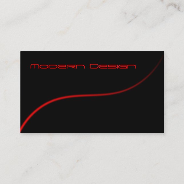 Simple moderne Noir & Rouge Swoosh - Carte de visi (Devant)