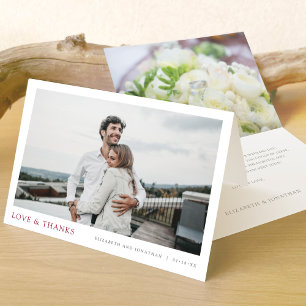 Simple moderne Photo Love et Merci Mariage
