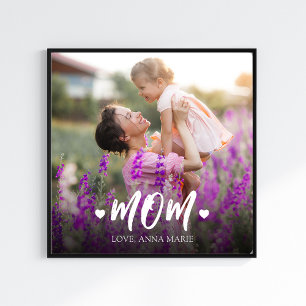 Simple Moderne Photo Maman Coeur Conception Minima