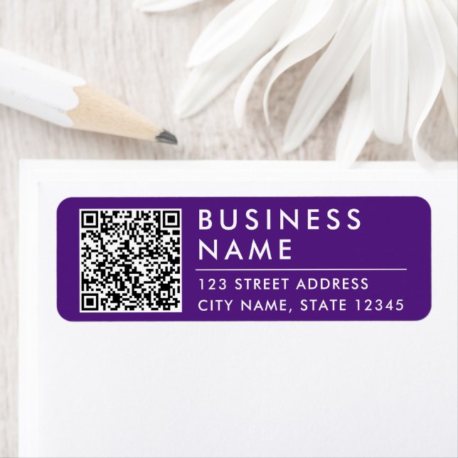 Simple Moderne Purple Entreprise Business Web QR C (En situation)