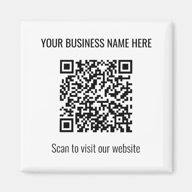 Simple moderne QR Code Carré Aimant blanc (Devant)