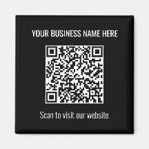 Simple moderne QR Code Carré Magnet noir
