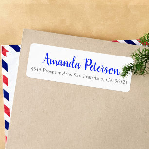 Simple Moderne Script Whimsical Bleu Adresse de re