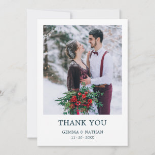 Simple moderne Turquoise 1 Mariage photo Carte de