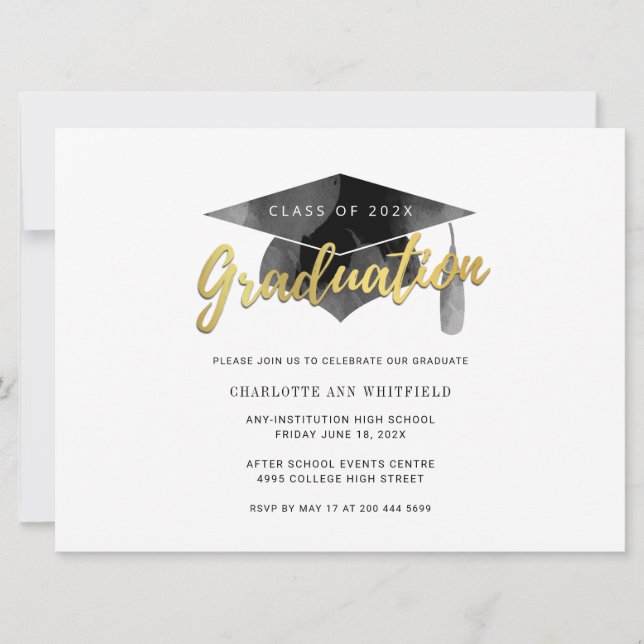 Simple Modernisation Graduation 2025 Invitation de (Devant)