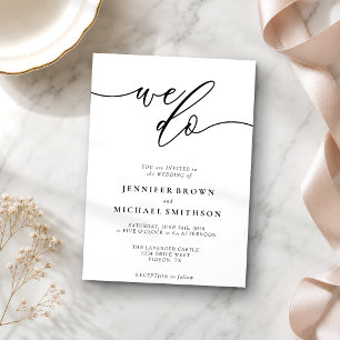 Simple Modernist Signature Font We Do Wedding Invitation