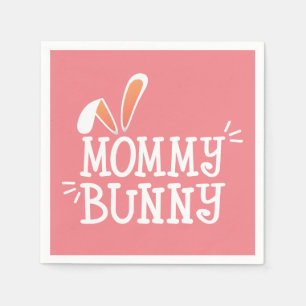 Simple Mommy Bunny Easter Typograph Paper Napkin
