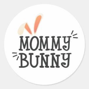 Simple Mommy Bunny Easter Typograph Sticker Seal