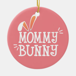 Simple Mommy Bunny Easter Typography   Ornament