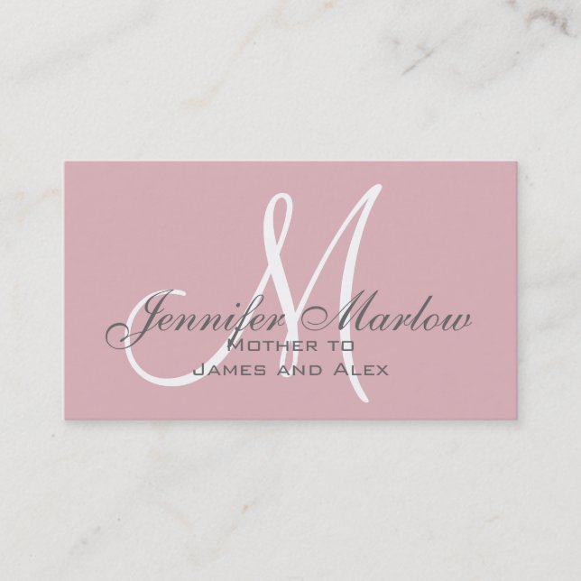 Simple Mommy Calling Card | Baby Pink (Front)