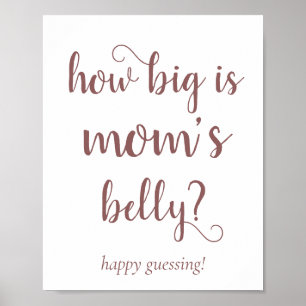Simple Mommys Belly   Mauve Pink Guessing Game Poster