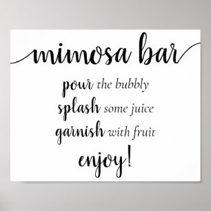 Simple Momosa Bar   Black Script Any Event Sign