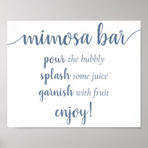 Simple Momosa Bar Dusty Blue Any Event Sign