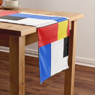 Simple Mondrian Neoplasticism Short Table Runner