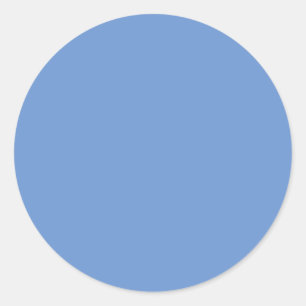 simple monochromatic blue classic round sticker