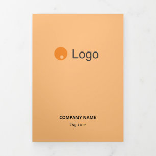 Simple Monochromatic Corporate Flat Tri-Fold Card