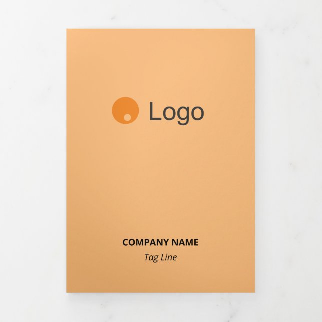 Simple Monochromatic Corporate Flat Tri-Fold Card (Cover)