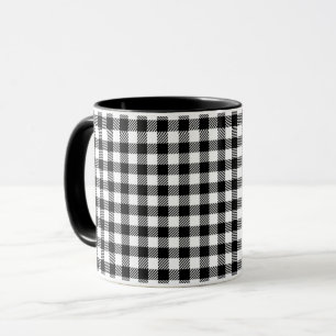 Simple Monochrome Buffalo Plaid Pattern Mug