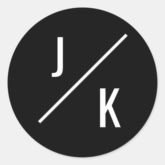 Simple monochrome circle favour sticker (Front)