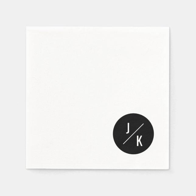 Simple monochrome circle wedding napkins (Front)