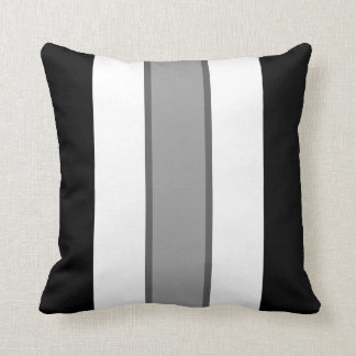 Simple Monochrome Stripe 16" Square Throw Pillow
