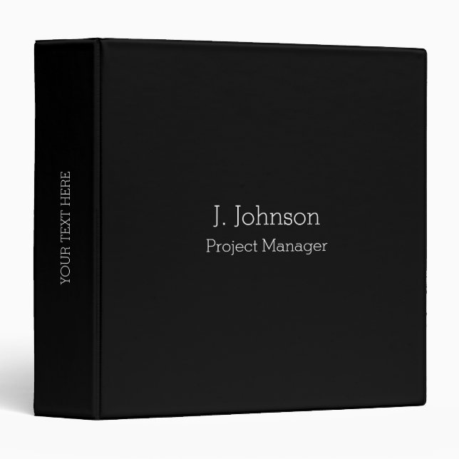 Simple Monogram 3-Ring Binder Home|Office (Front/Spine)