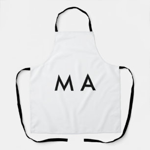 Simple monogram add your name letter man minimal apron