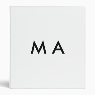 Simple monogram add your name letter man minimal binder