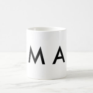 Simple monogram add your name letter man minimal  coffee mug